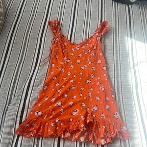 Red floral free people mini dress